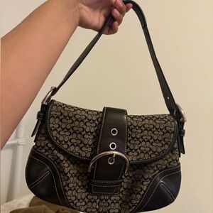 Coach small SoHo black monogram.